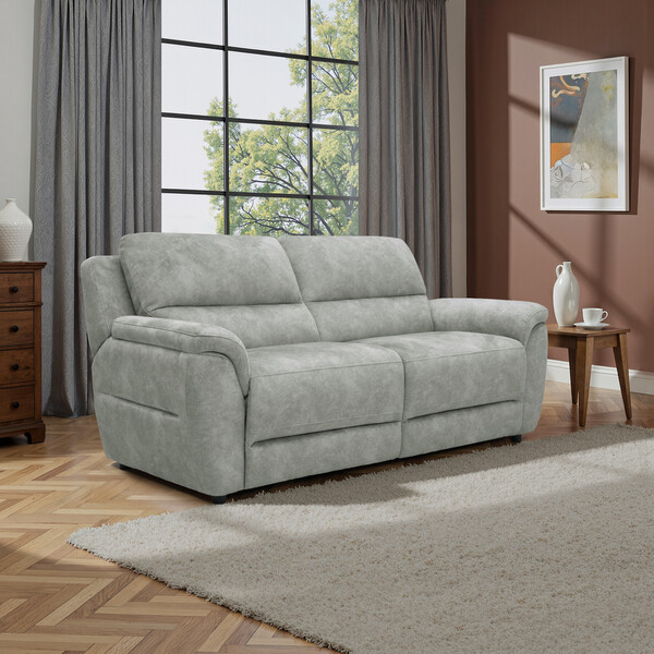 Marble Silver Fabric Sofas - 3 Seater Sofa - Theo Range - Oak Furnitureland