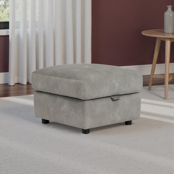 Dexter Stone Fabric Sofas - Storage Footstool - Theo Range - Oak Furnitureland