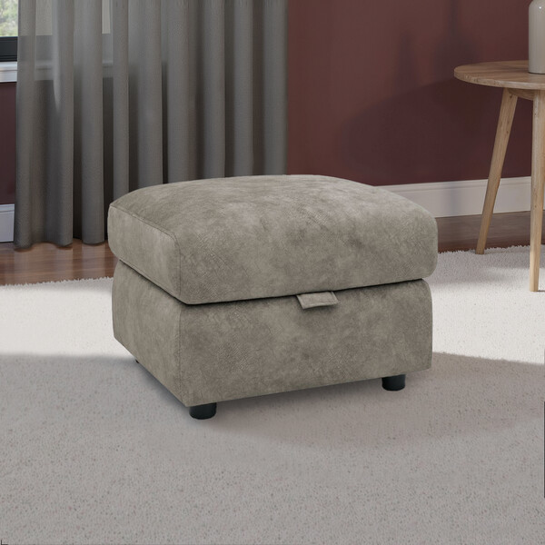 Marble Mink Fabric Sofas - Storage Footstool - Theo Range - Oak Furnitureland