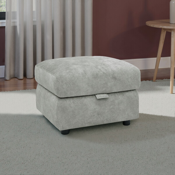 Marble Silver Fabric Sofas - Storage Footstool - Theo Range - Oak Furnitureland