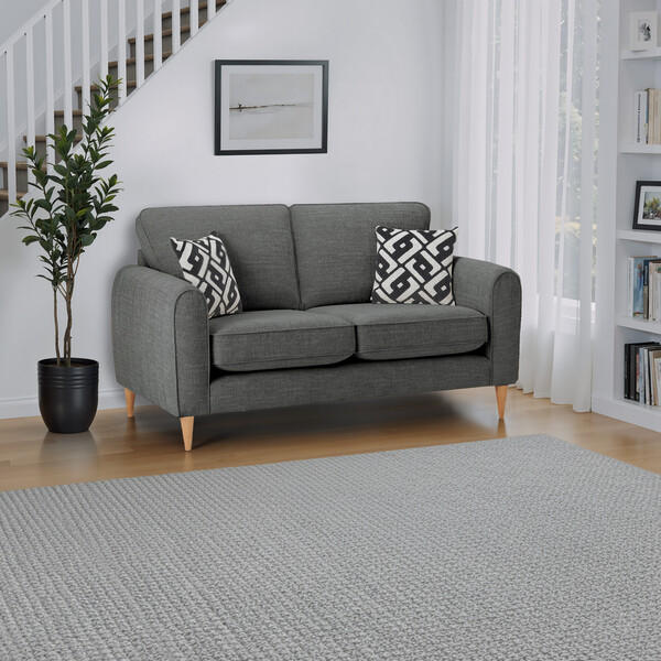 Anthracite Fabric Sofas - 2 Seater Sofa - Thornley Range - Oak Furnitureland
