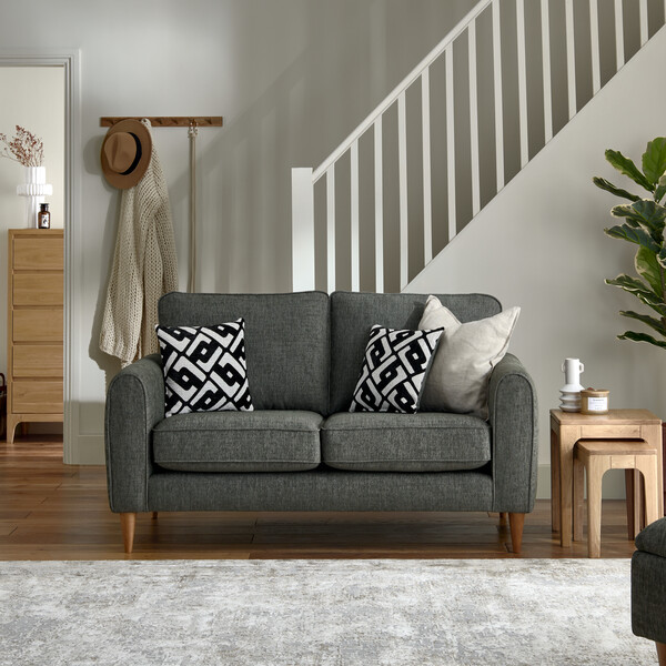 Forest Green Fabric Sofas - 2 Seater Sofa - Thornley Range - Oak Furnitureland