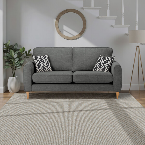 Teal Fabric Sofas - 2 Seater Sofa - Thornley Range - Oak Furnitureland