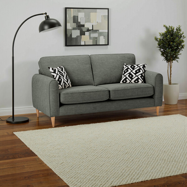 Forest Green Fabric Sofas - 3 Seater Sofa - Thornley Range - Oak Furnitureland