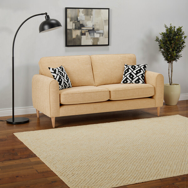 Saffron Fabric Sofas - 3 Seater Sofa - Thornley Range - Oak Furnitureland