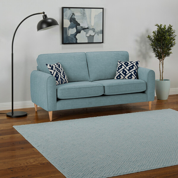 Teal Fabric Sofas - 3 Seater Sofa - Thornley Range - Oak Furnitureland