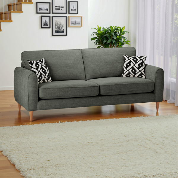 Forest Green Fabric Sofas - 4 Seater Sofa - Thornley Range - Oak Furnitureland