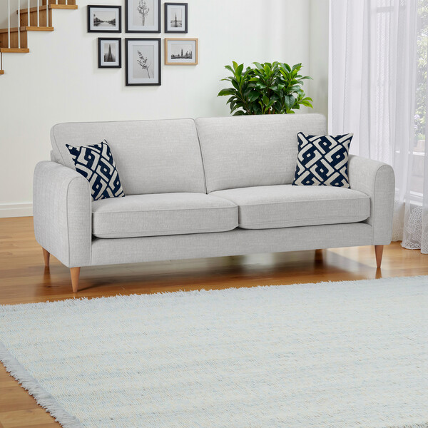 Ice Fabric Sofas - 4 Seater Sofa - Thornley Range - Oak Furnitureland