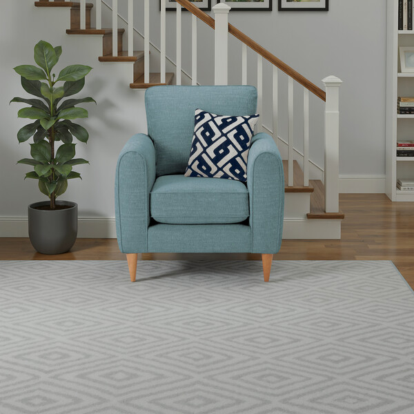 Teal Fabric Sofas - Armchair - Thornley Range - Oak Furnitureland