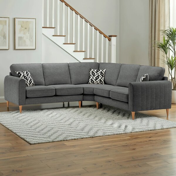 Anthracite Fabric Sofas - Large corner sofa - Thornley Range - Oak Furnitureland