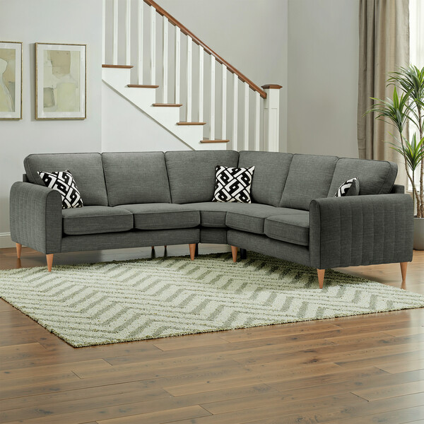 Forest Green Fabric Sofas - Large corner sofa - Thornley Range - Oak Furnitureland