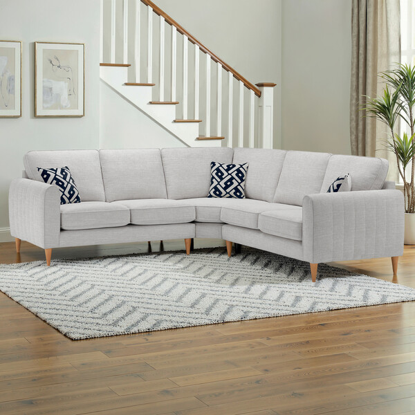 Ice Fabric Sofas - Large corner sofa - Thornley Range - Oak Furnitureland