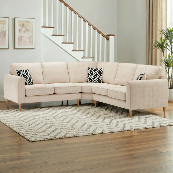 Ivory Fabric Sofas - Large corner sofa - Thornley Range - Oak Furnitureland