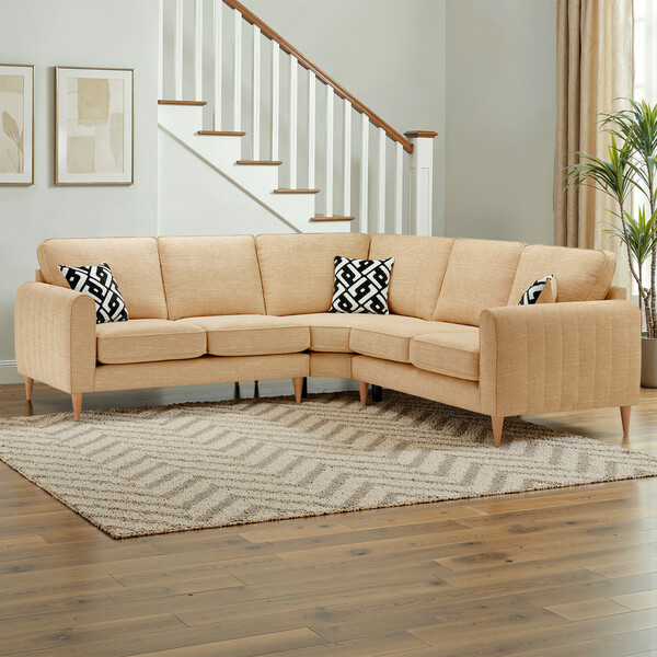Saffron Fabric Sofas - Large corner sofa - Thornley Range - Oak Furnitureland