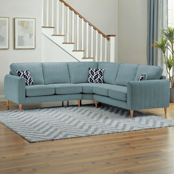 Teal Fabric Sofas - Large corner sofa - Thornley Range - Oak Furnitureland