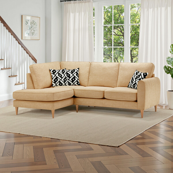 Saffron Fabric Sofas - Right hand corner chaise sofa - Thornley Range - Oak Furnitureland