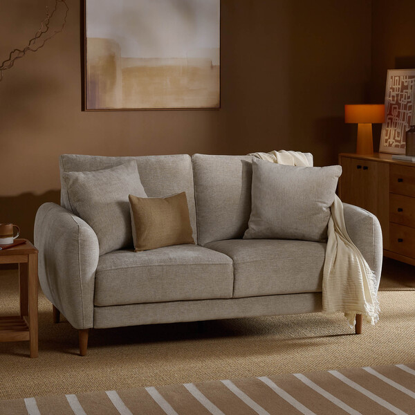 Noble Fabric Sofas - 2 Seater Sofa - Zara Range - Oak Furnitureland