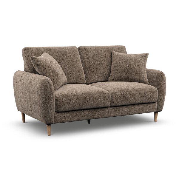 Smokestone Fabric Sofas - 2 Seater Sofa - Zara Range - Oak Furnitureland