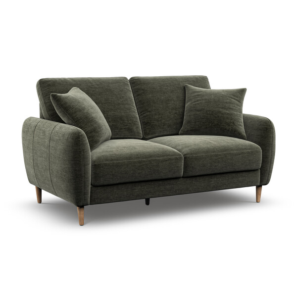 Dark Green Fabric Sofas - 2 Seater Sofa - Zara Range - Oak Furnitureland