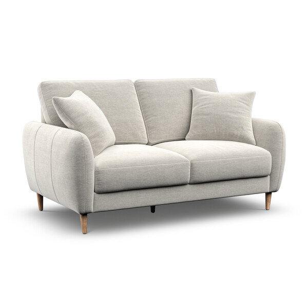 Light Grey Fabric Sofas - 2 Seater Sofa - Zara Range - Oak Furnitureland