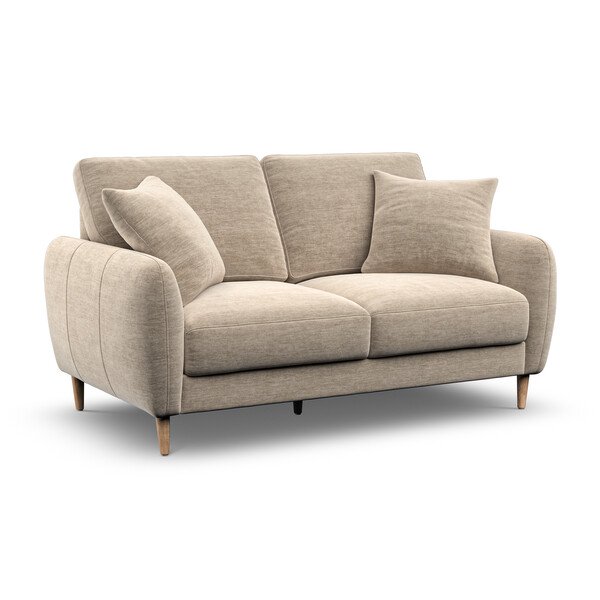 Sand Fabric Sofas - 2 Seater Sofa - Zara Range - Oak Furnitureland