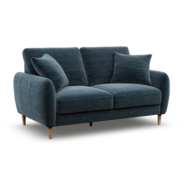 Steel Blue Fabric Sofas - 2 Seater Sofa - Zara Range - Oak Furnitureland