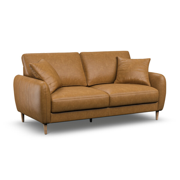 Brown Leather Sofas - 3 Seater Sofa - Zara Range - Oak Furnitureland