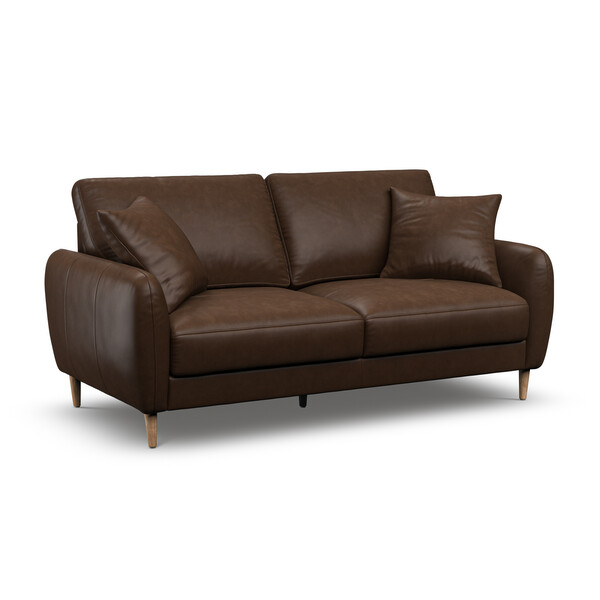 Dark Brown Leather Sofas - 3 Seater Sofa - Zara Range - Oak Furnitureland