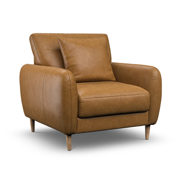 Brown Leather Sofas - Armchair - Zara Range - Oak Furnitureland