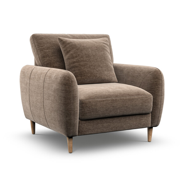Cocoa Fabric Sofas - Armchair - Zara Range - Oak Furnitureland