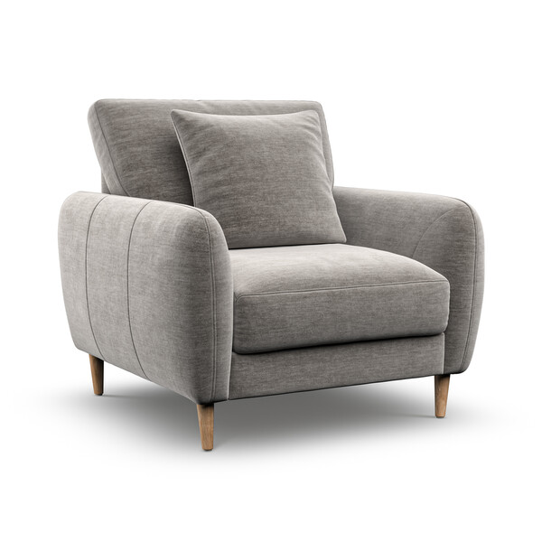 Grey Fabric Sofas - Armchair - Zara Range - Oak Furnitureland