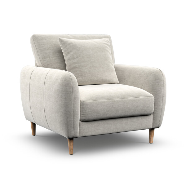 Light Grey Fabric Sofas - Armchair - Zara Range - Oak Furnitureland