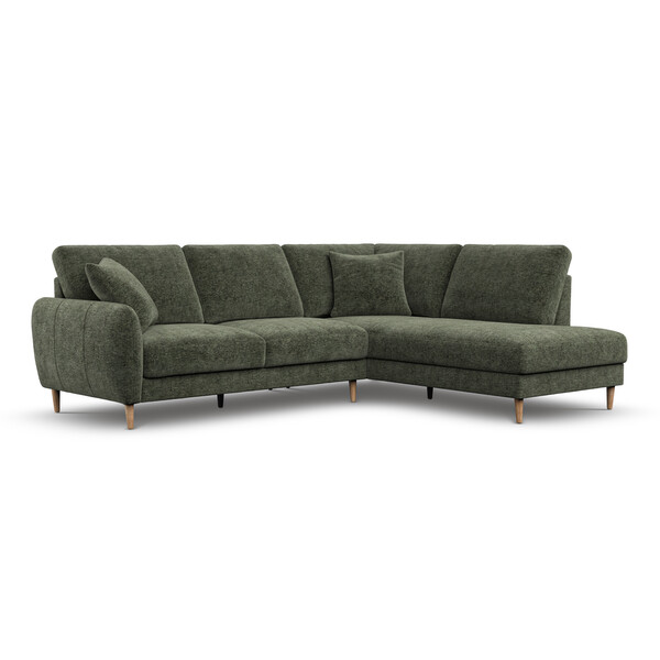 Mossy Fabric Sofas - Left Hand Corner Chaise Sofa - Zara Range - Oak Furnitureland