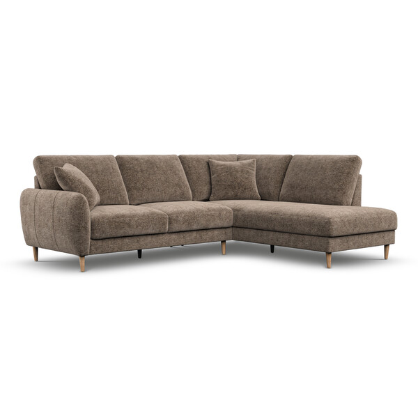 Smokestone Fabric Sofas - Left Hand Corner Chaise Sofa - Zara Range - Oak Furnitureland
