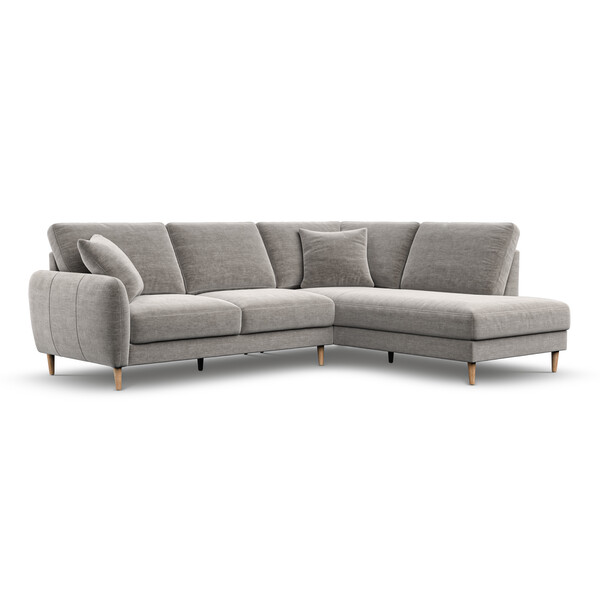 Grey Fabric Sofas - Left Hand Corner Chaise Sofa - Zara Range - Oak Furnitureland