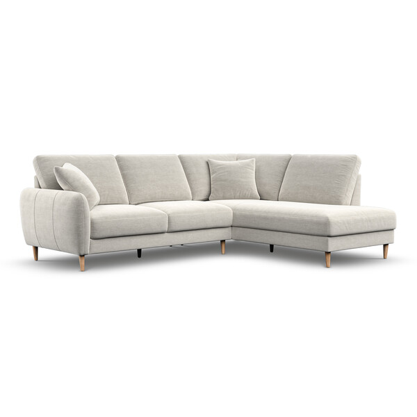 Light Grey Fabric Sofas - Left Hand Corner Chaise Sofa - Zara Range - Oak Furnitureland