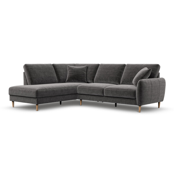 Dark Grey Fabric Sofas - Right Hand Corner Chaise Sofa - Zara Range - Oak Furnitureland