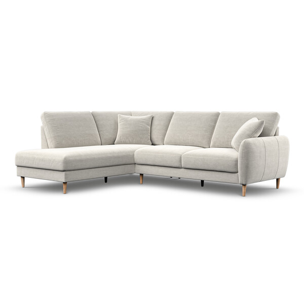 Light Grey Fabric Sofas - Right Hand Corner Chaise Sofa - Zara Range - Oak Furnitureland
