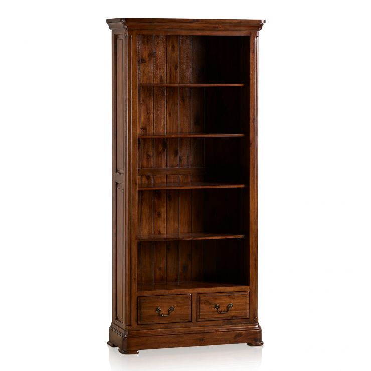 Cranbrook Tall Bookcase in Dark Hardwood Oak Furniture Land