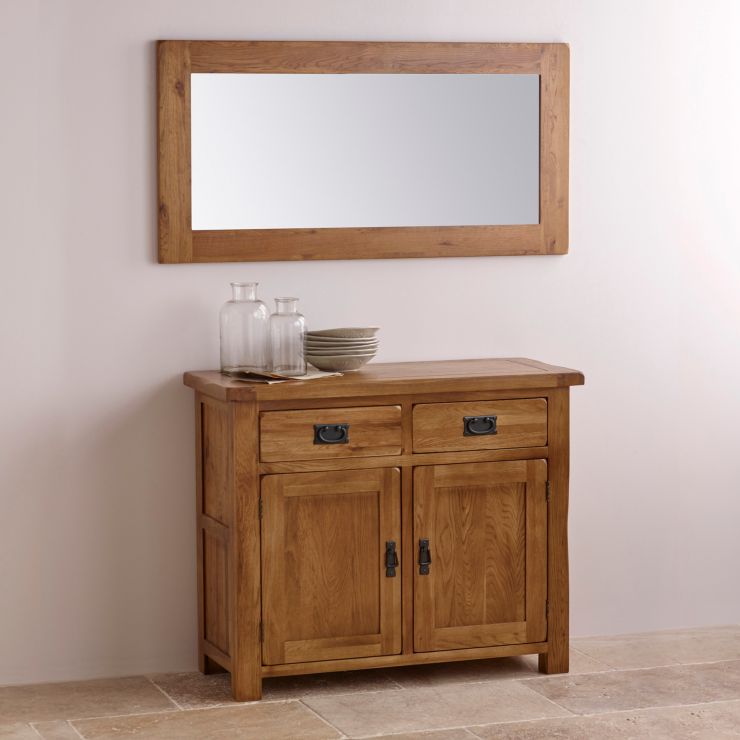 Original Rustic Wall Mirror in Solid Oak | Oak Furniture Land