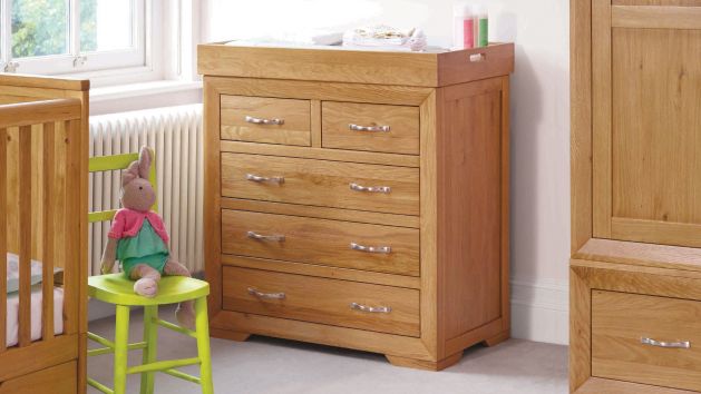 Baby Changing Dresser | Oak Nursery Dresser | Oak Furniture Land