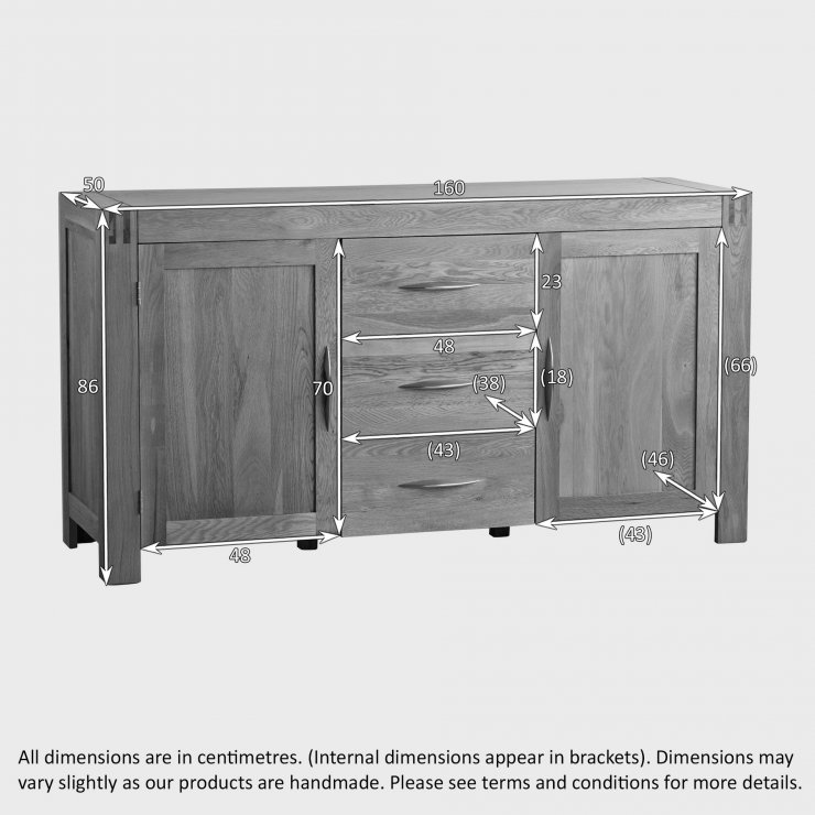 Alto Natural Solid Oak Large Sideboard Oak Furniture Land