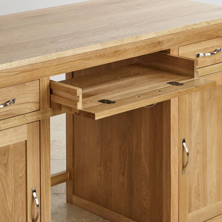 Bevel Natural Solid Oak Computer Desk Oak Furniture Land