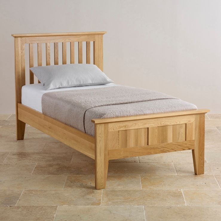 Bevel Single Bed in Natural Solid Oak Oak Furniture Land