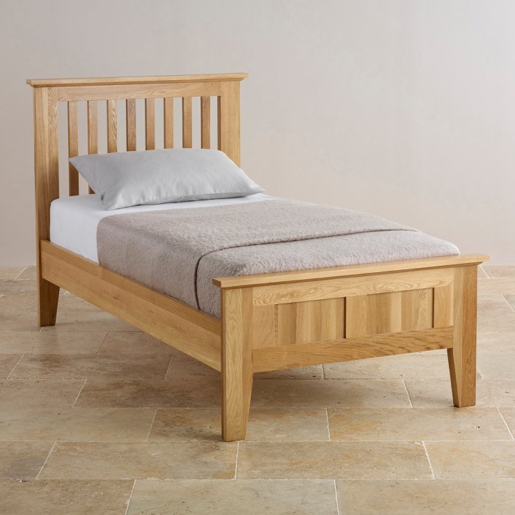 Bevel Single Bed in Natural Solid Oak | Oak Furniture Land