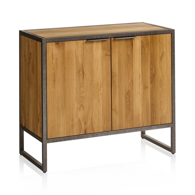 Brooklyn Oak & Metal Small Sideboard Oak Furniture Land Style