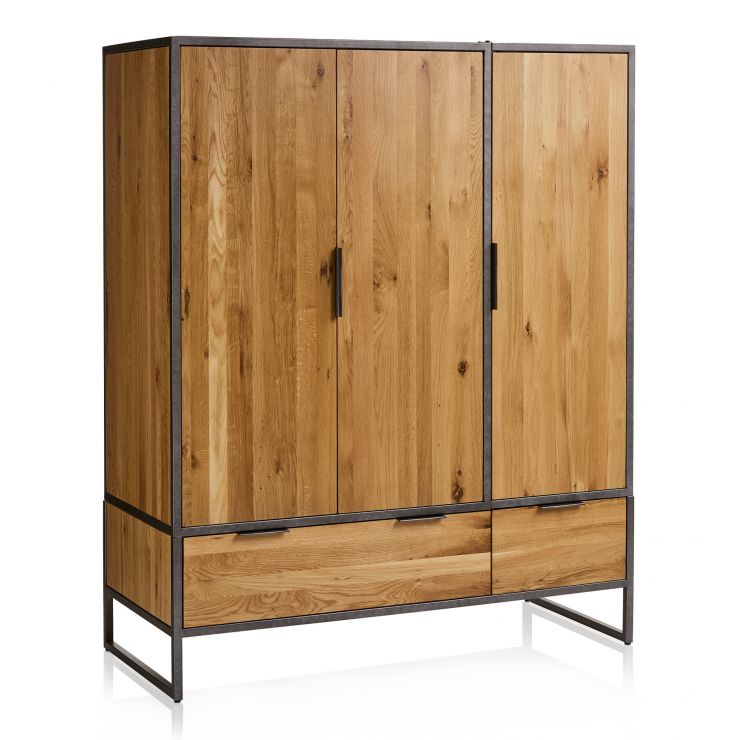 Brooklyn Metal Wardrobe Industrial Wardrobe Oak Furniture Land
