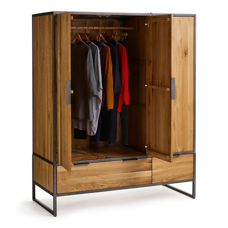 Brooklyn Metal Wardrobe Industrial Wardrobe Oak Furniture Land