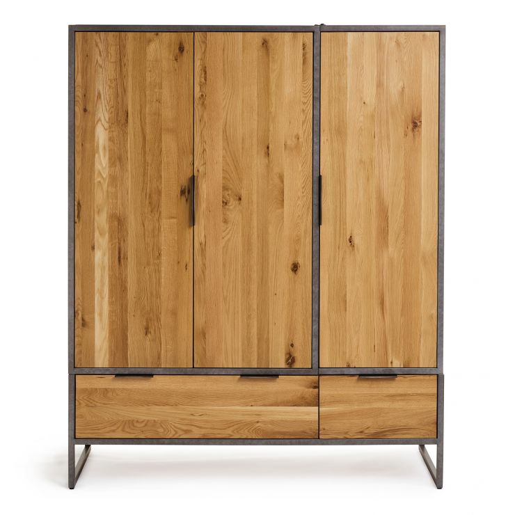 Brooklyn Metal Wardrobe Industrial Wardrobe Oak Furniture Land