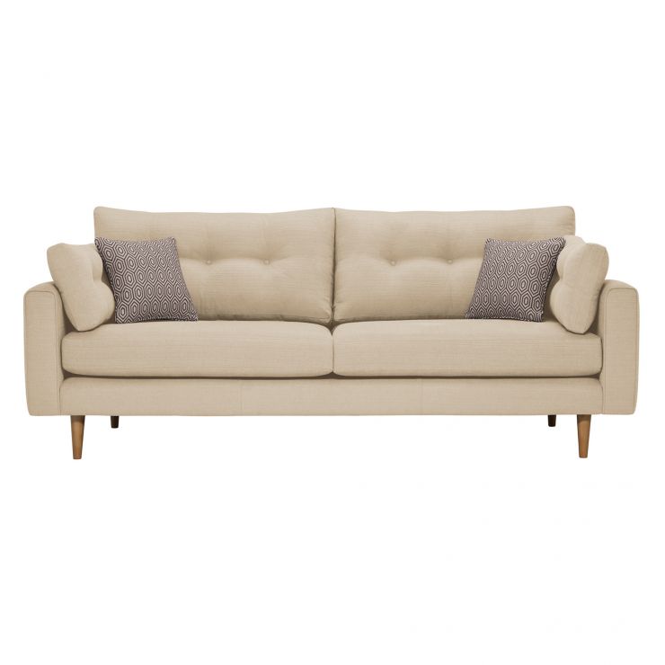 Brighton Parchment 4 Seater Sofa in Fabric Oak Furnitureland